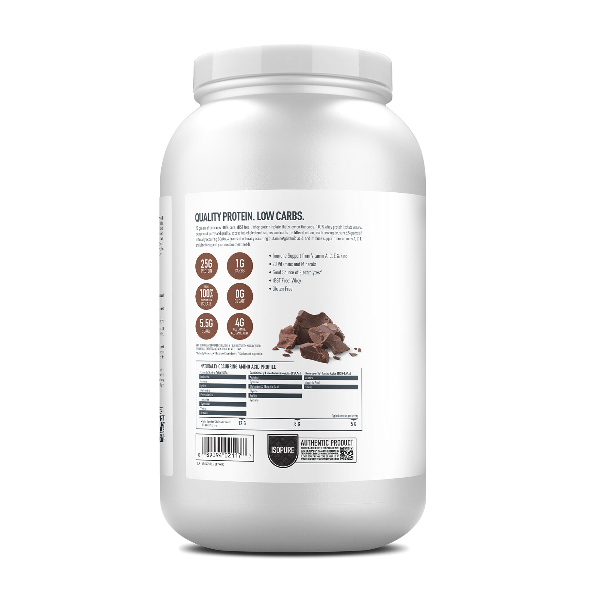 ISOPURE LOW CARB DUTCH CHOCOLATE - Imagen 3
