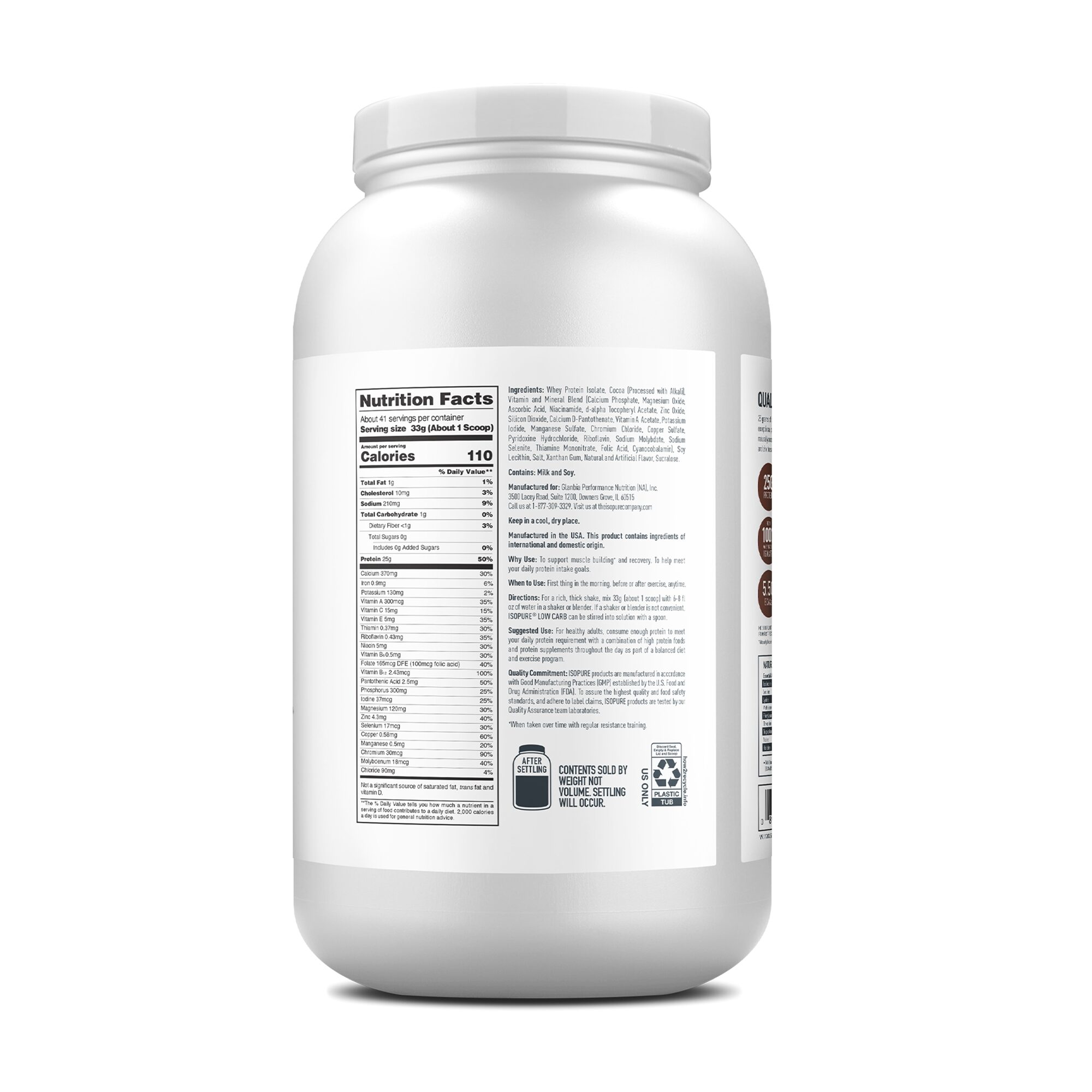 ISOPURE LOW CARB DUTCH CHOCOLATE - Imagen 2