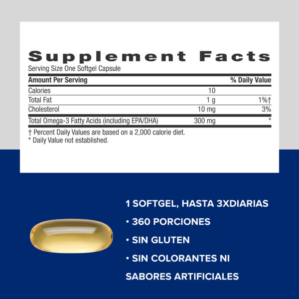 GNC FISH OIL 360 Softgels - Imagen 2