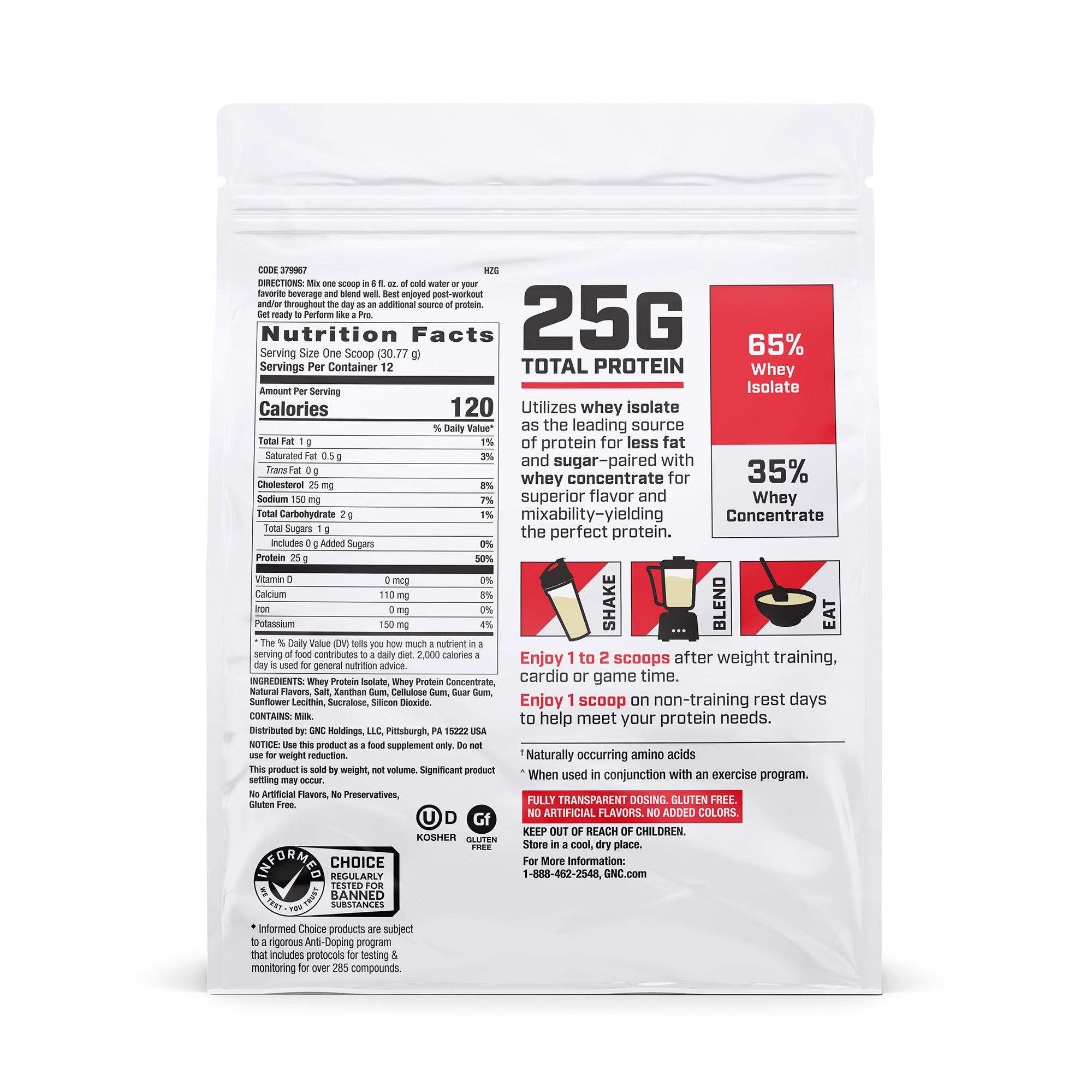 GNC Pro Performance® 100% Whey 2.0- 12 servicios - Imagen 4