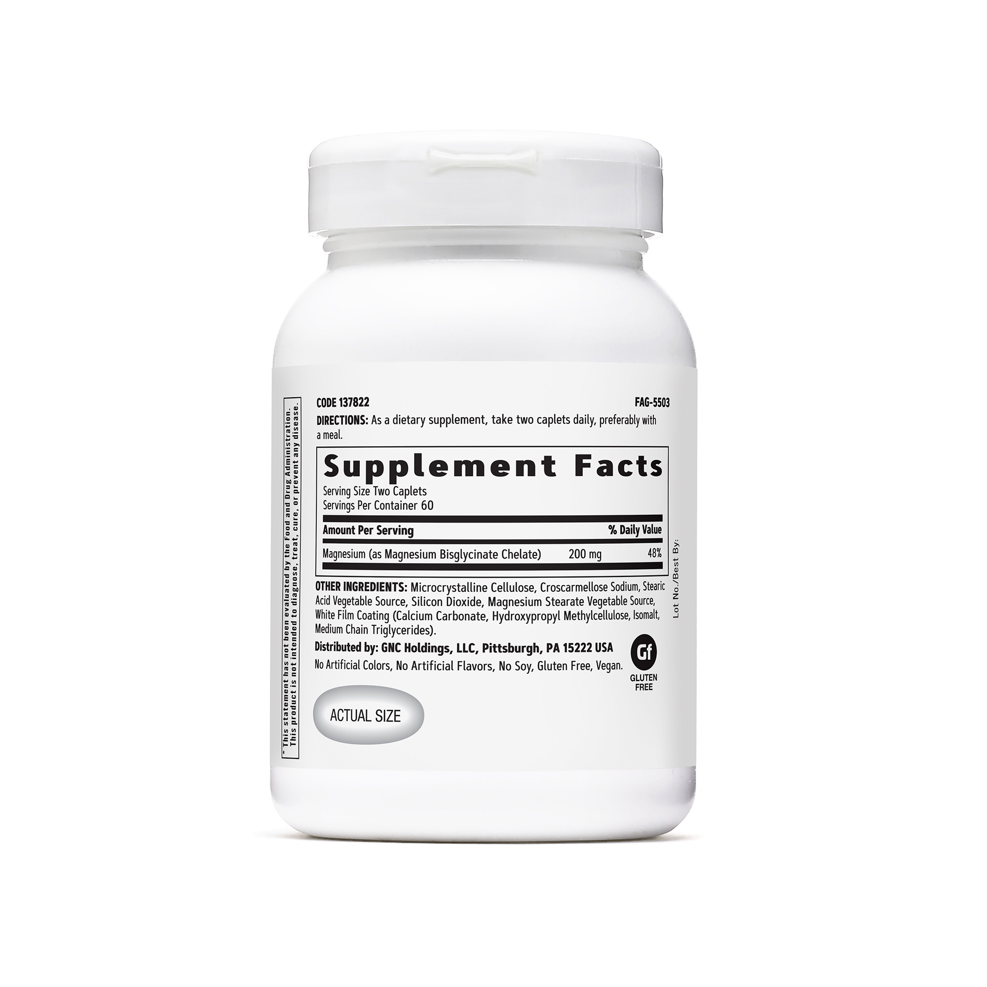 GNC Magnesium Glycinate 200mg | 120 cap - Imagen 2