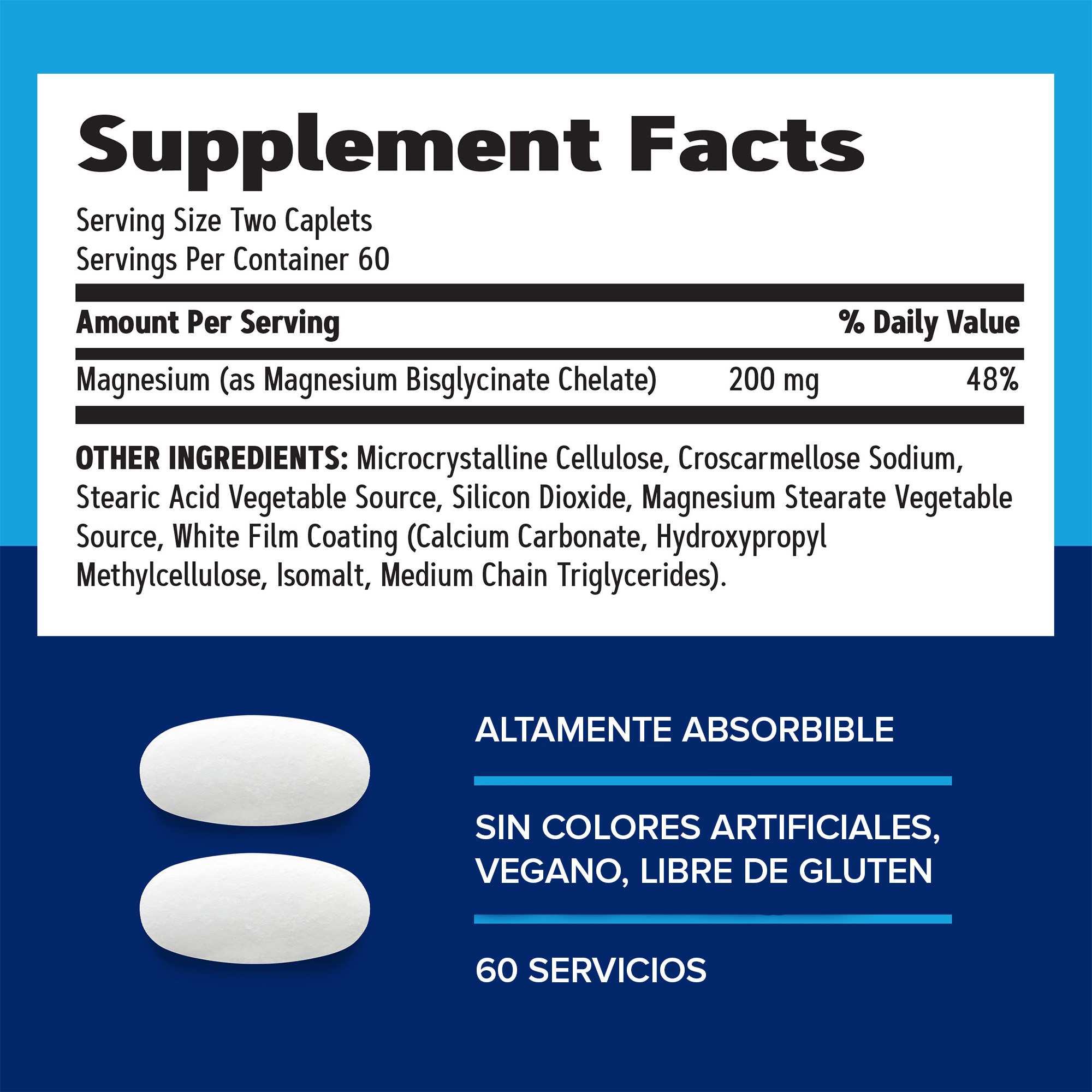 GNC Magnesium Glycinate 200mg | 120 cap - Imagen 3